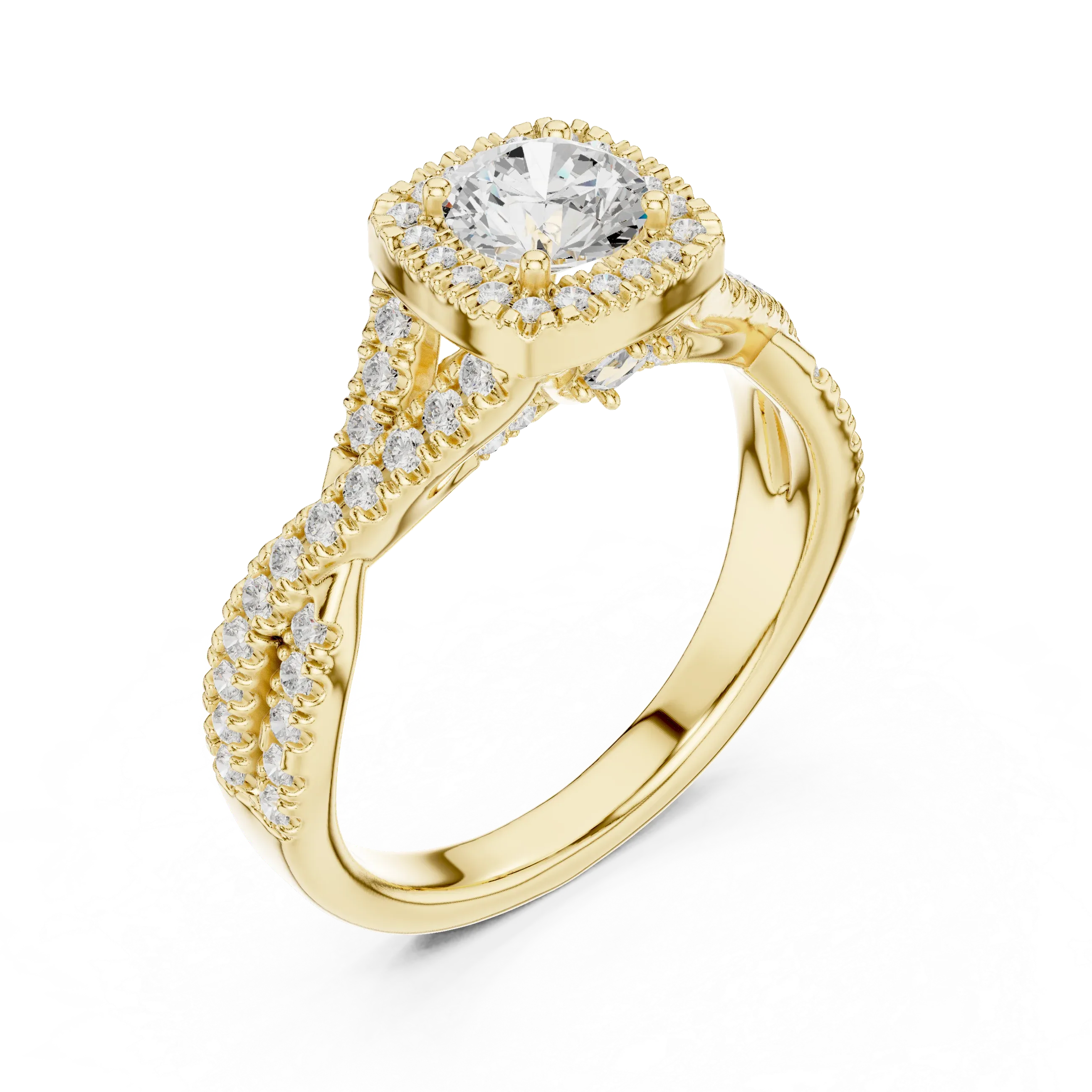 Round Moissanite  Engagement Ring D Color VVS1