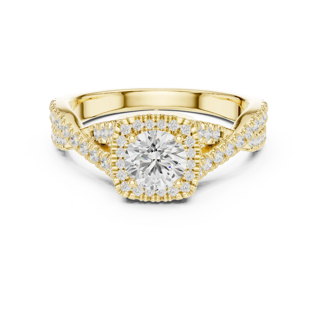 Round Moissanite  Engagement Ring D Color VVS1