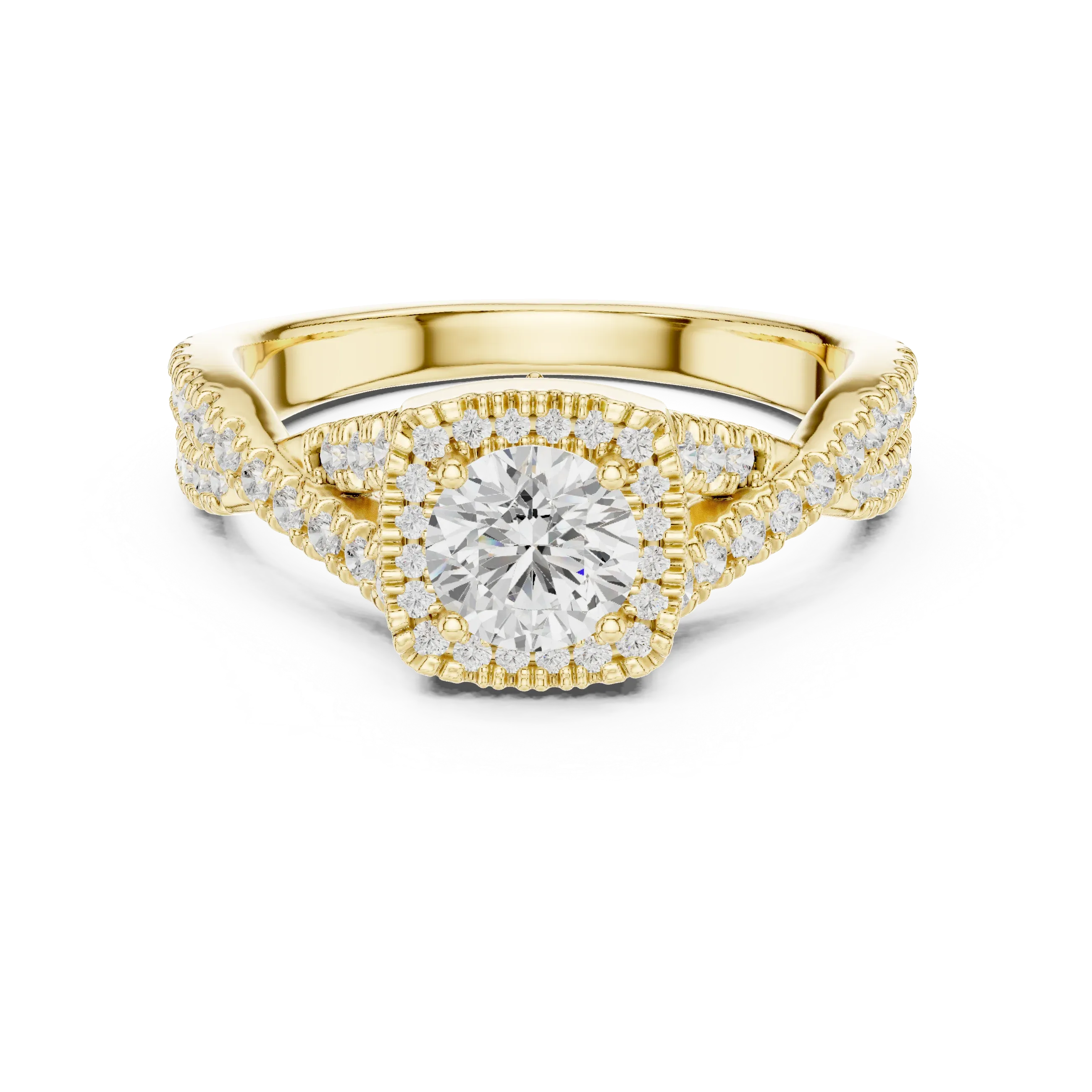 Round Moissanite  Engagement Ring D Color VVS1