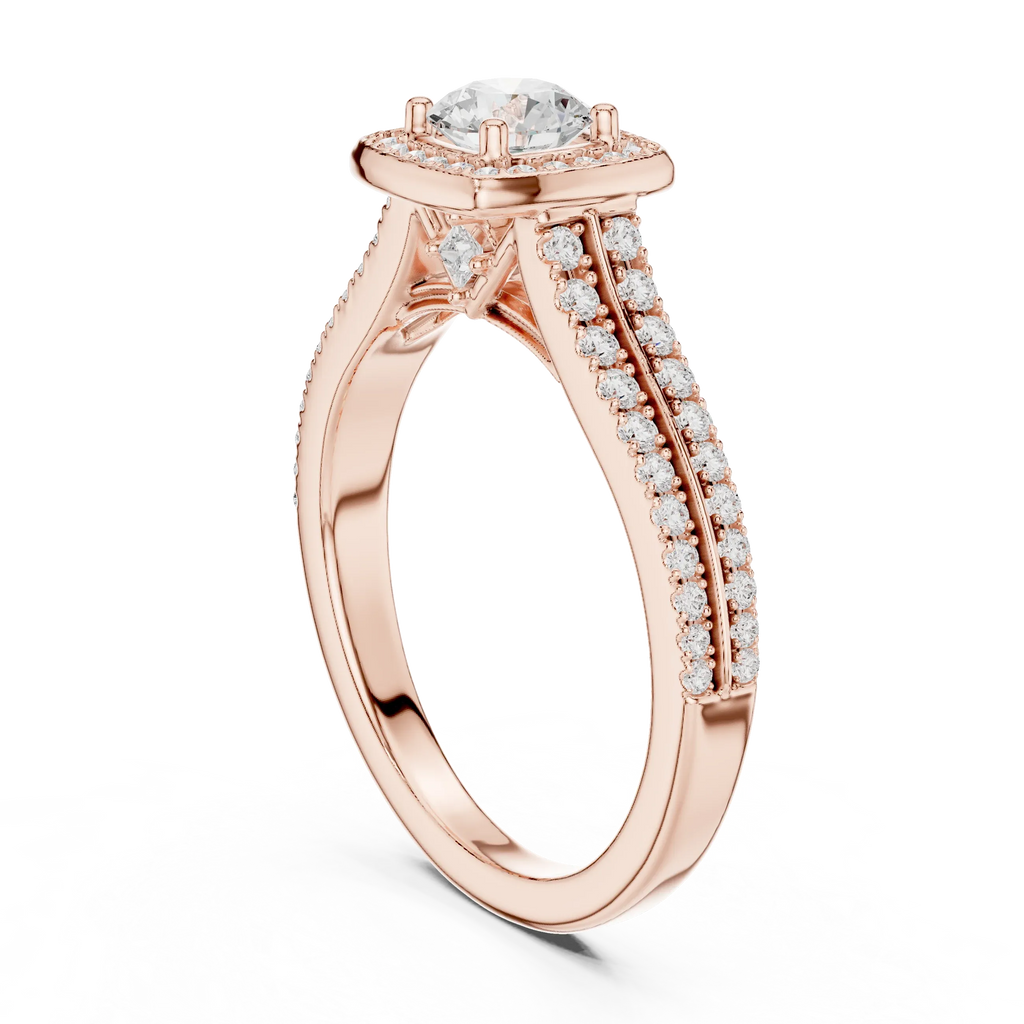 Lab Grown Round Diamond Ring with  E Color