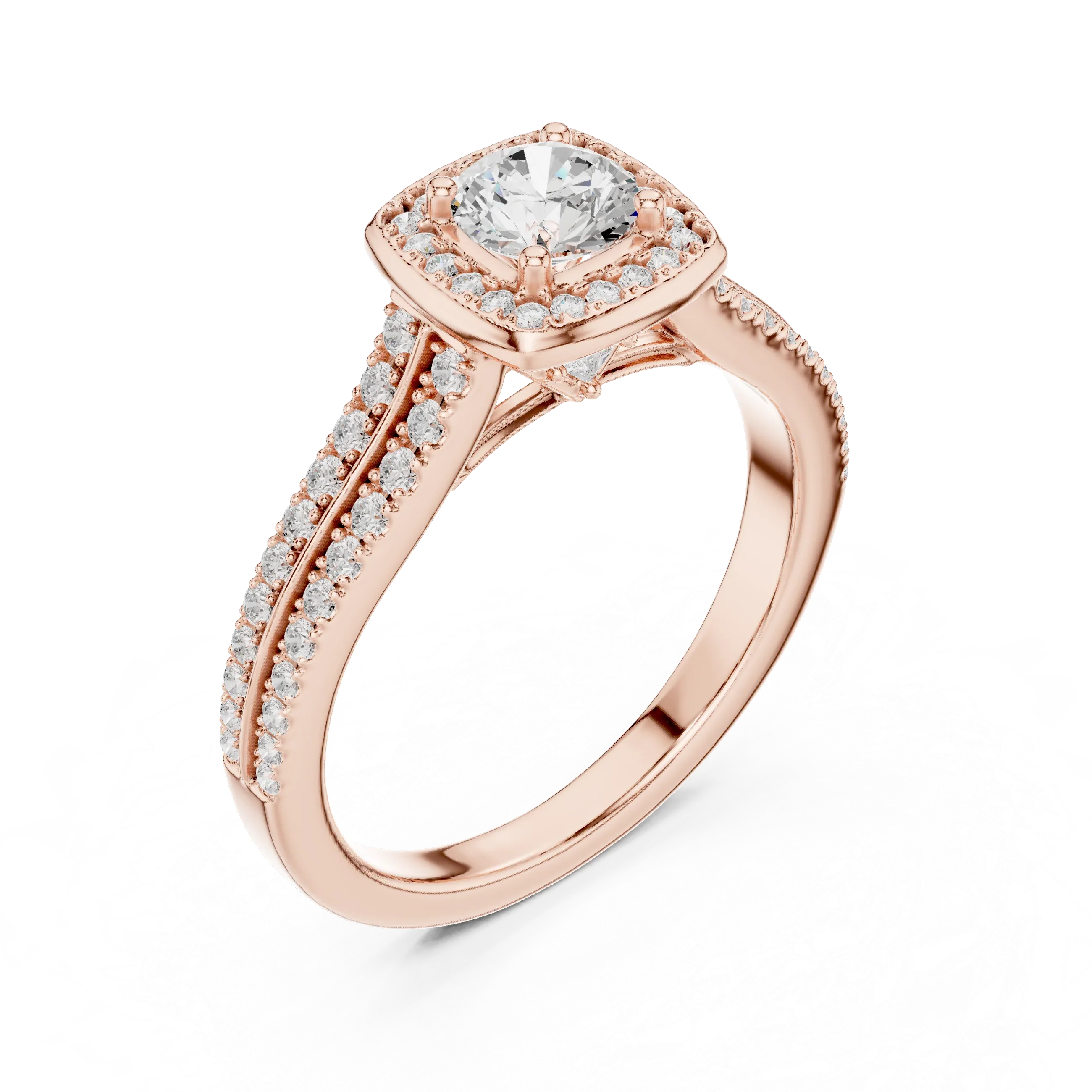 Lab Grown Round Diamond Ring with  E Color