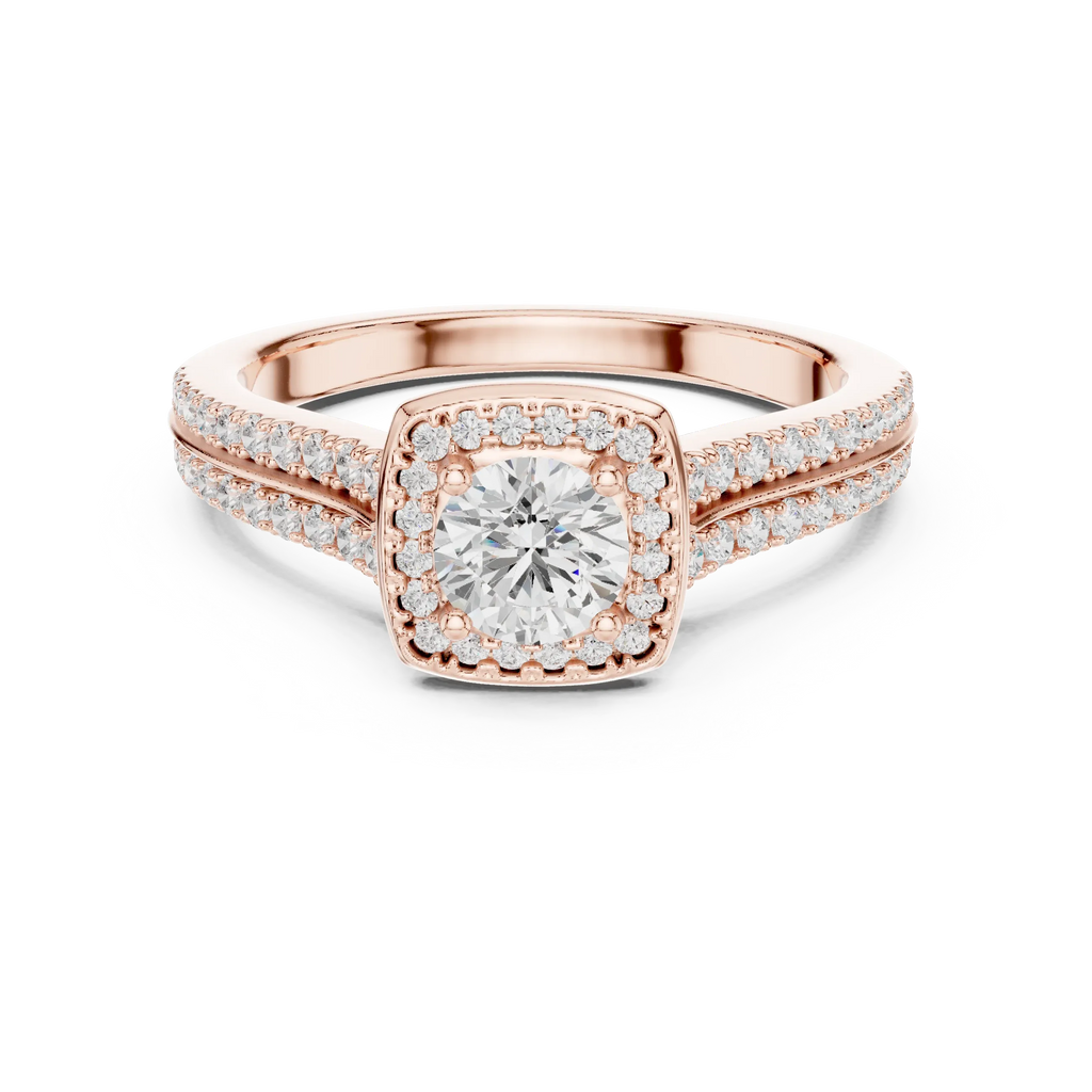 Lab Grown Round Diamond Ring with  E Color