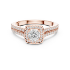 Lab Grown Round Diamond Ring with  E Color