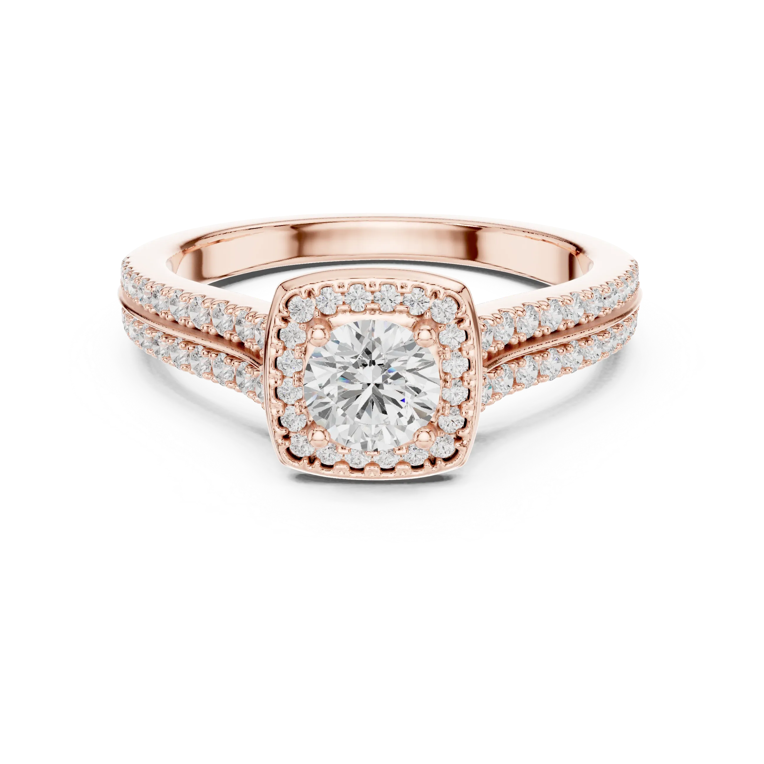 Lab Grown Round Diamond Ring with  E Color
