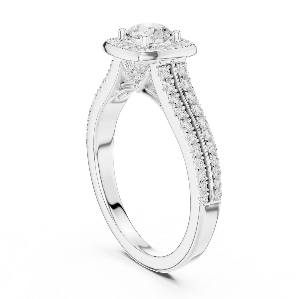 Lab Grown Round Diamond Ring with  E Color