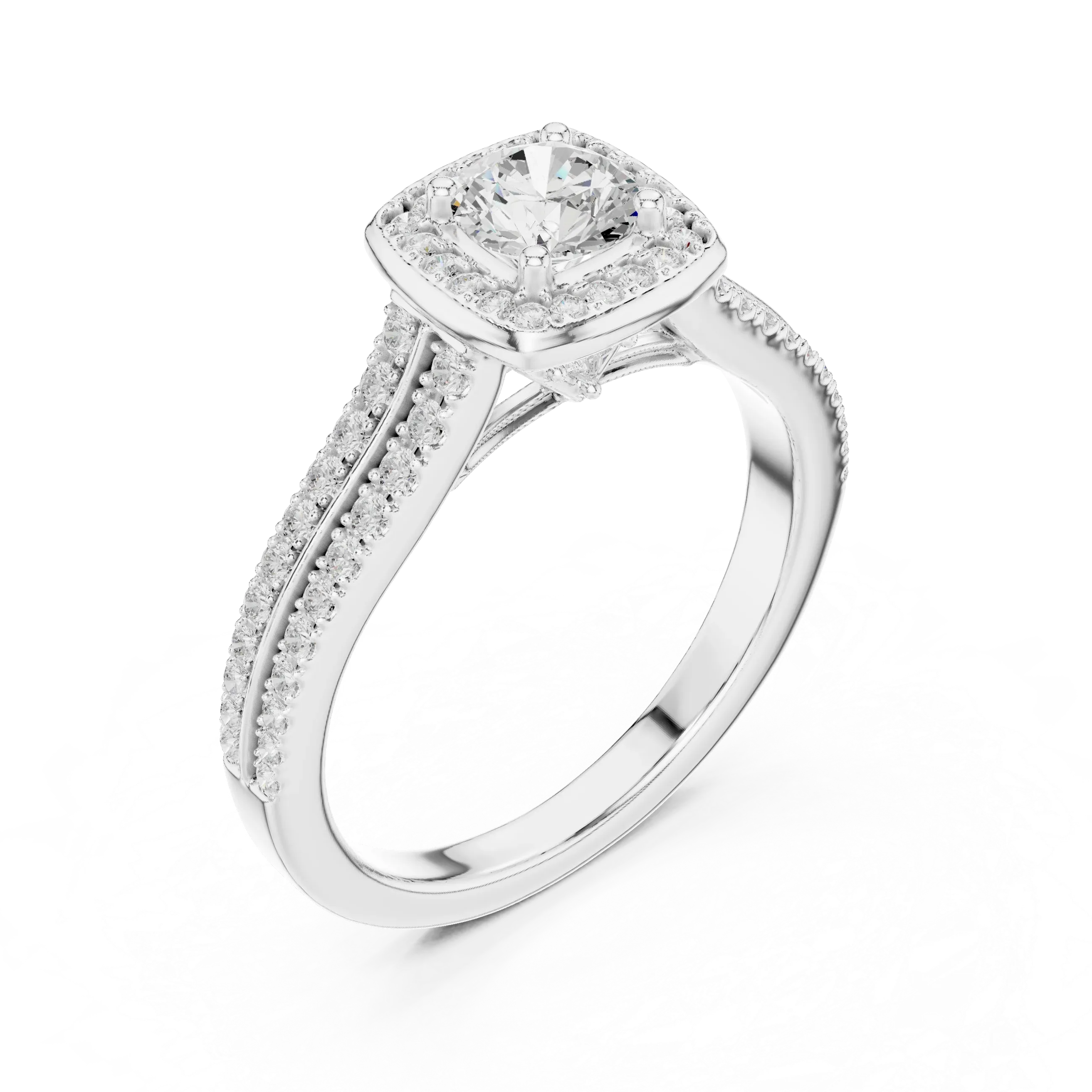 Lab Grown Round Diamond Ring with  E Color