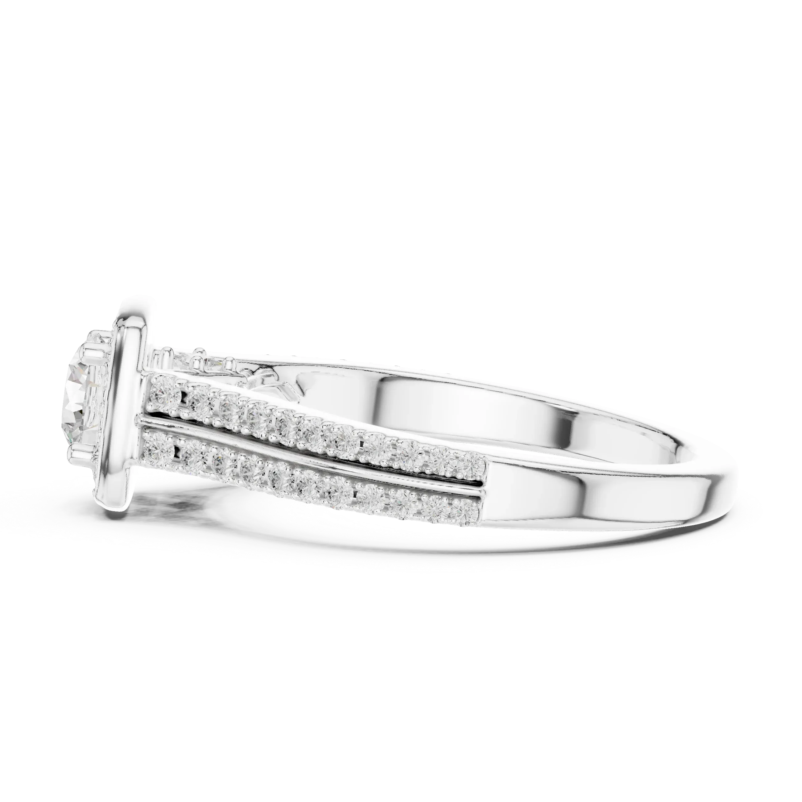 Lab Grown Round Diamond Ring with  E Color