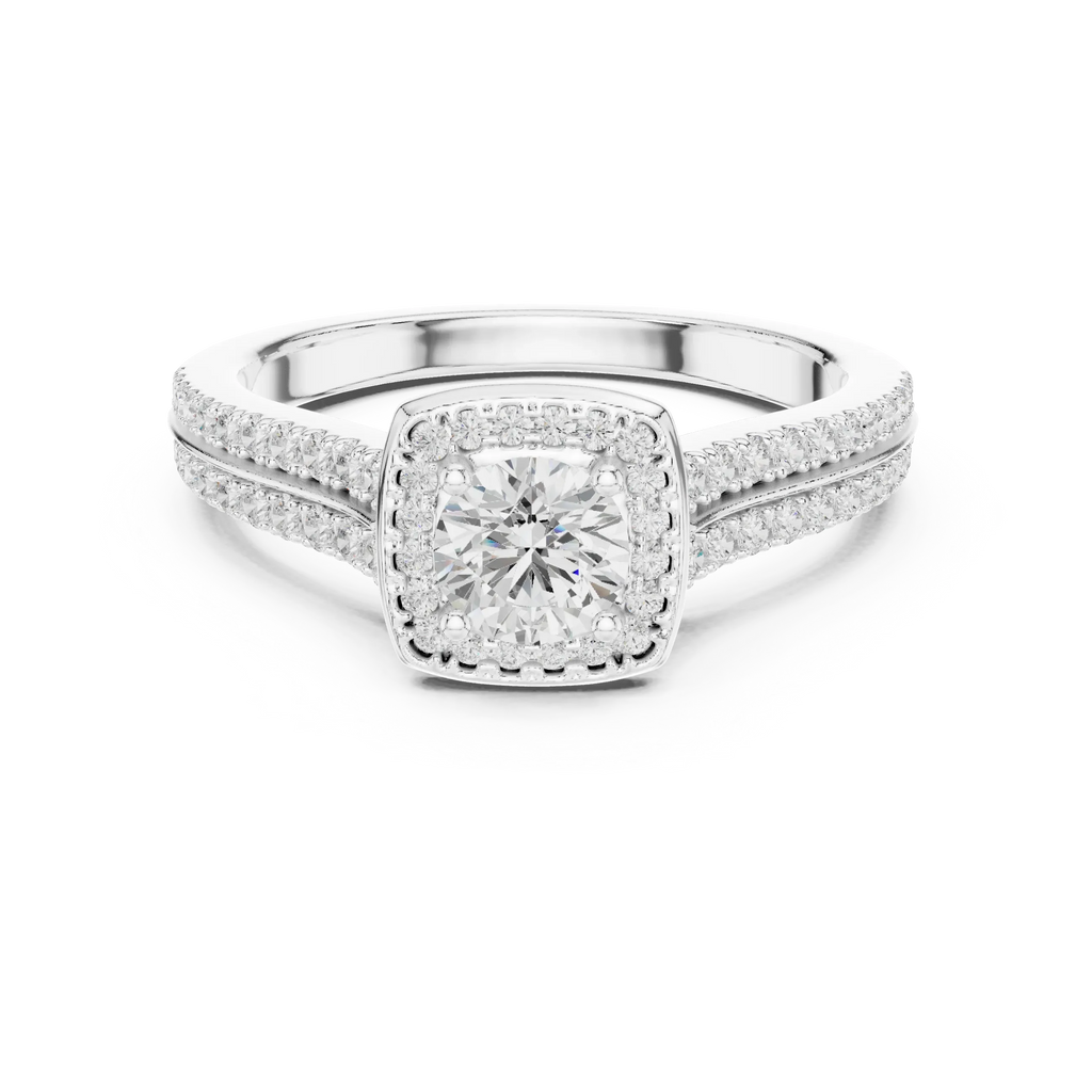 Lab Grown Round Diamond Ring with  E Color