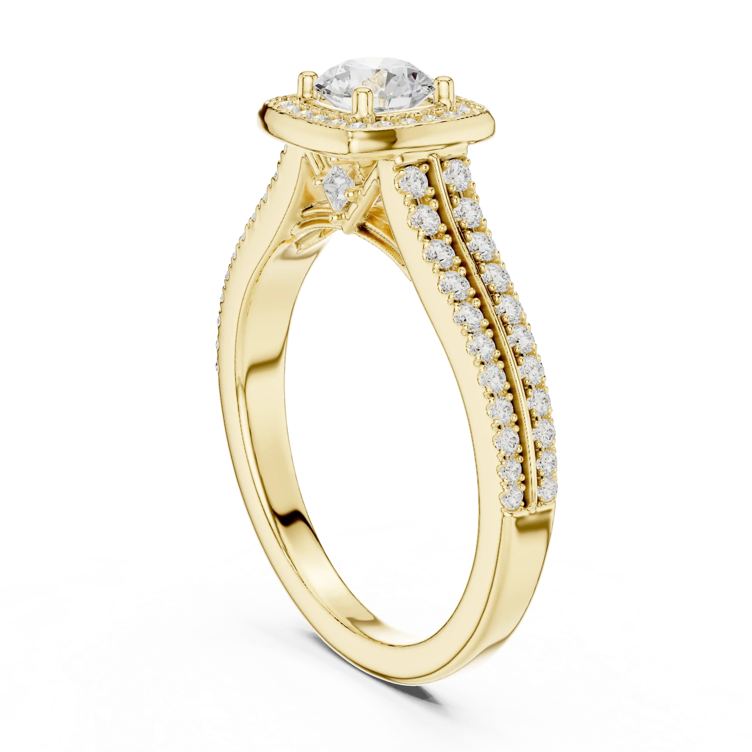 Lab Grown Round Diamond Ring with  E Color