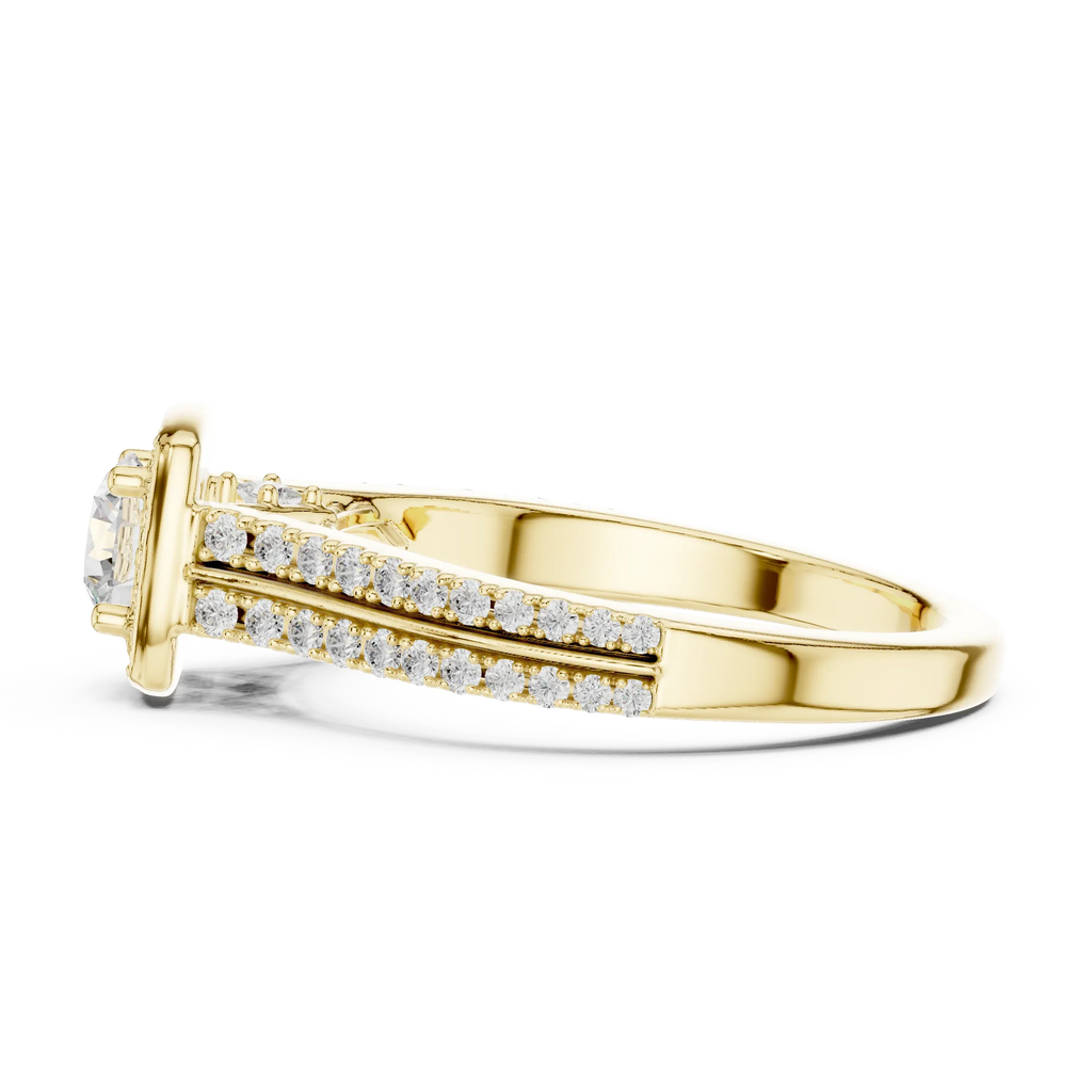 Lab Grown Round Diamond Ring with  E Color