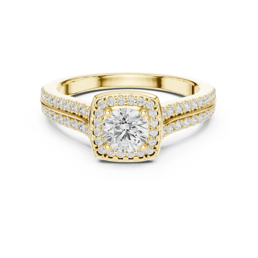 Lab Grown Round Diamond Ring with  E Color