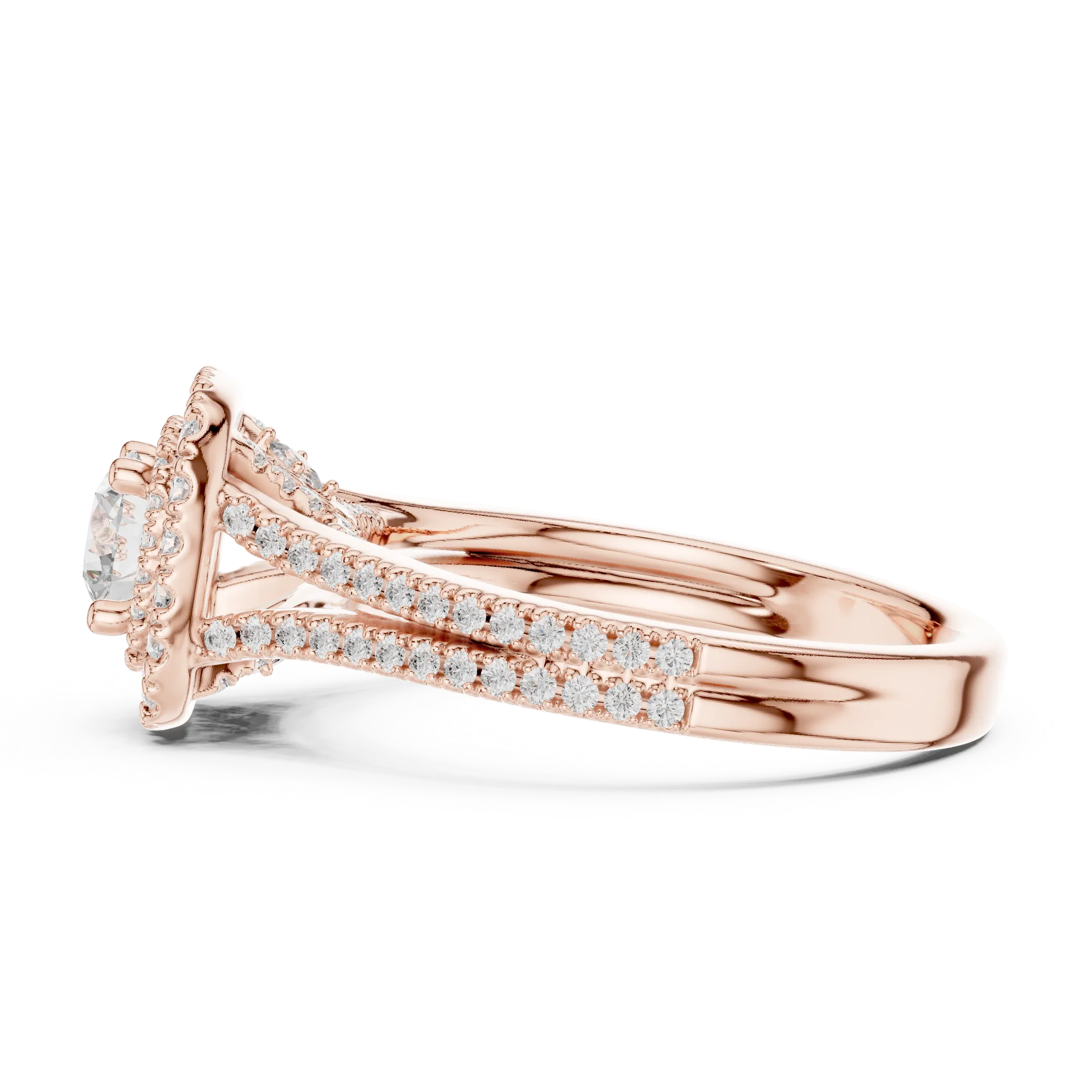 Round VVS Diamond  Wedding Ring F Color