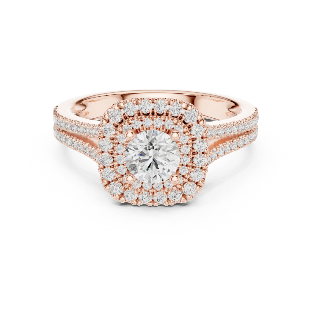 Round VVS Diamond  Wedding Ring F Color