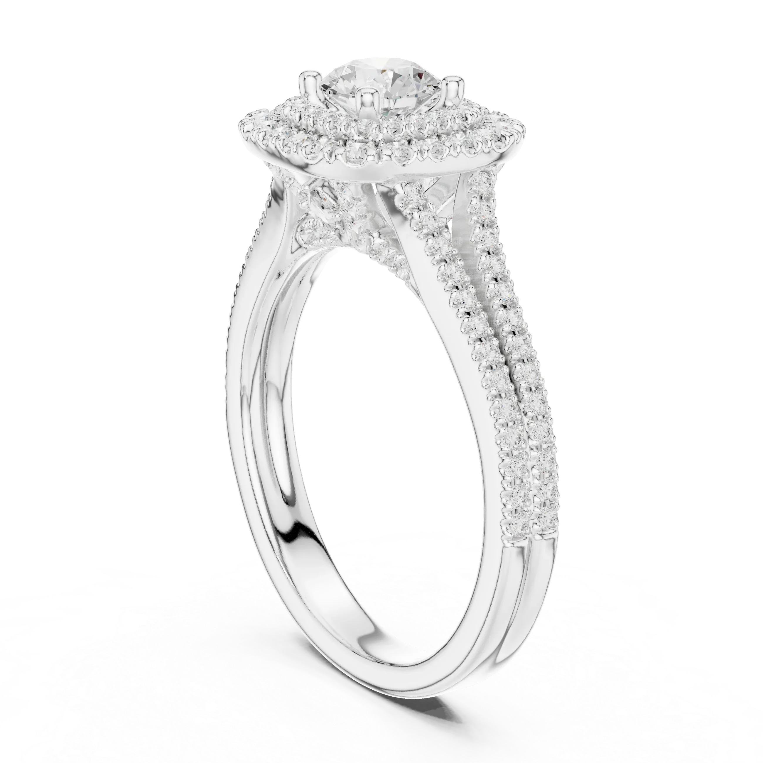 Round VVS Diamond  Wedding Ring F Color