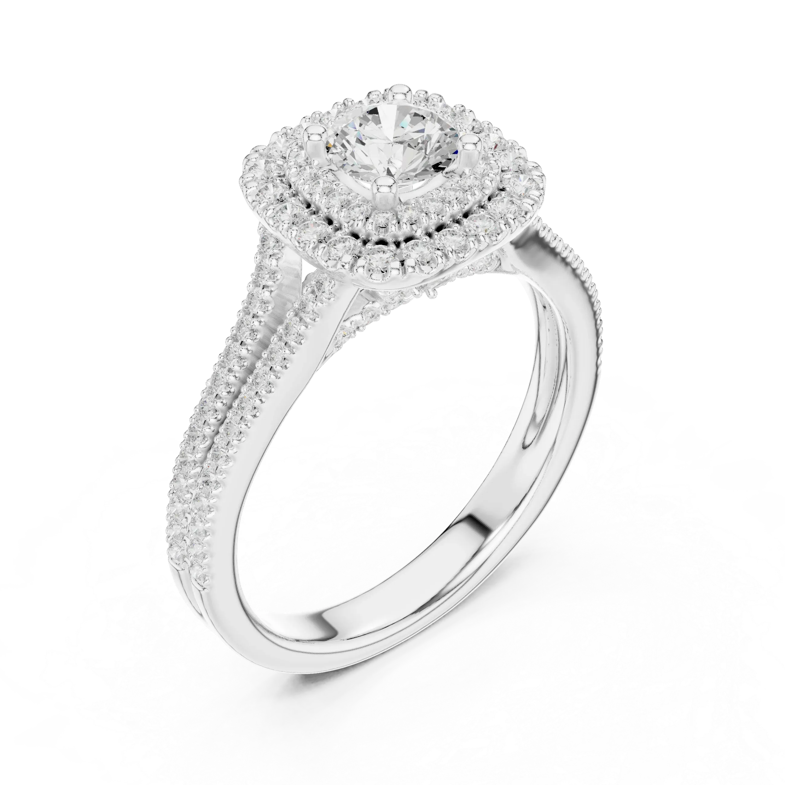 Round VVS Diamond  Wedding Ring F Color