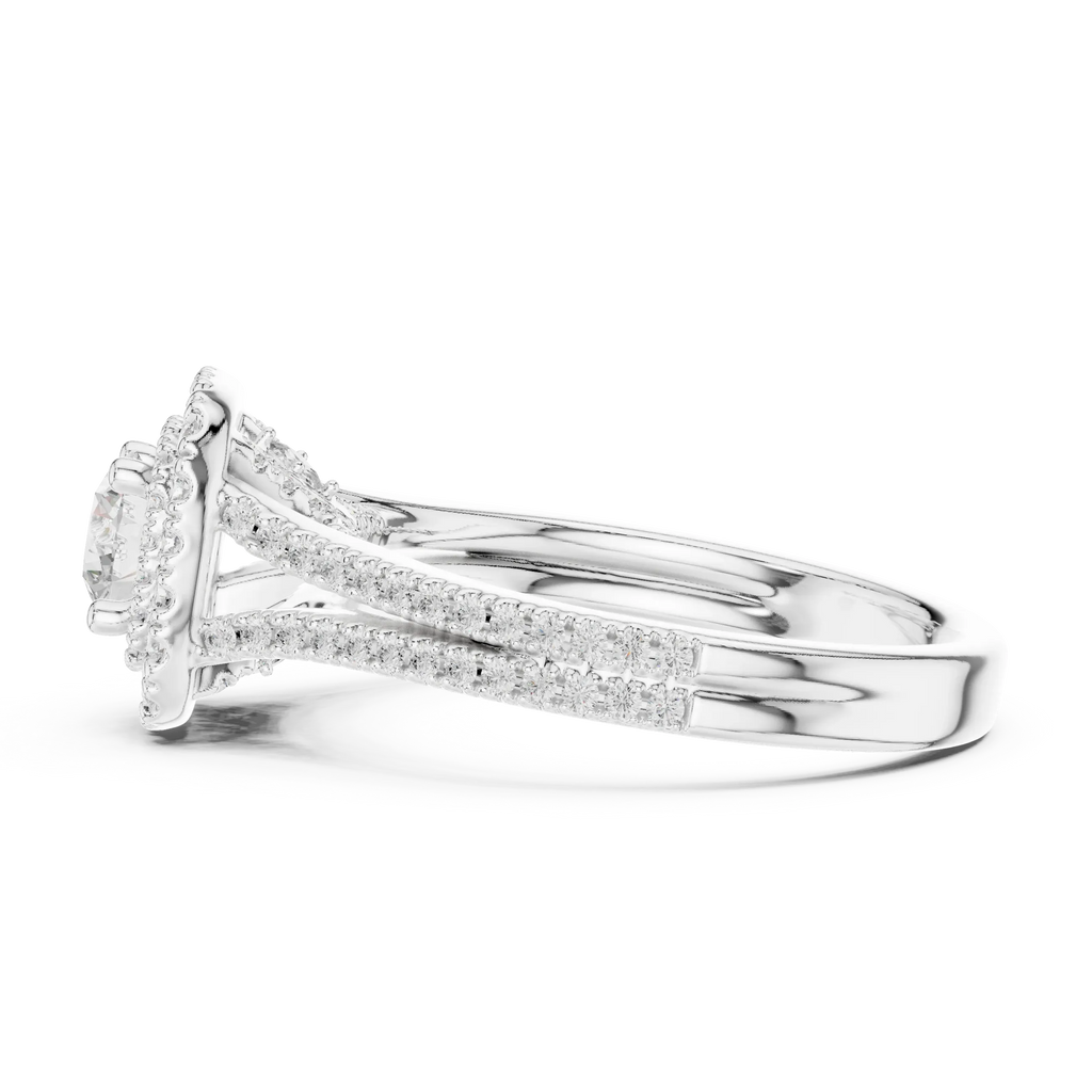 Round VVS Diamond  Wedding Ring F Color