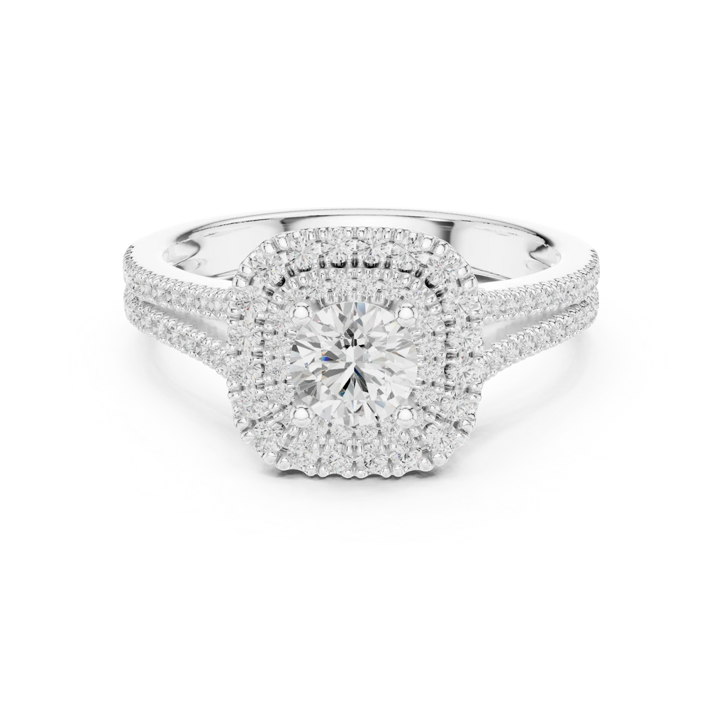 Round VVS Diamond  Wedding Ring F Color