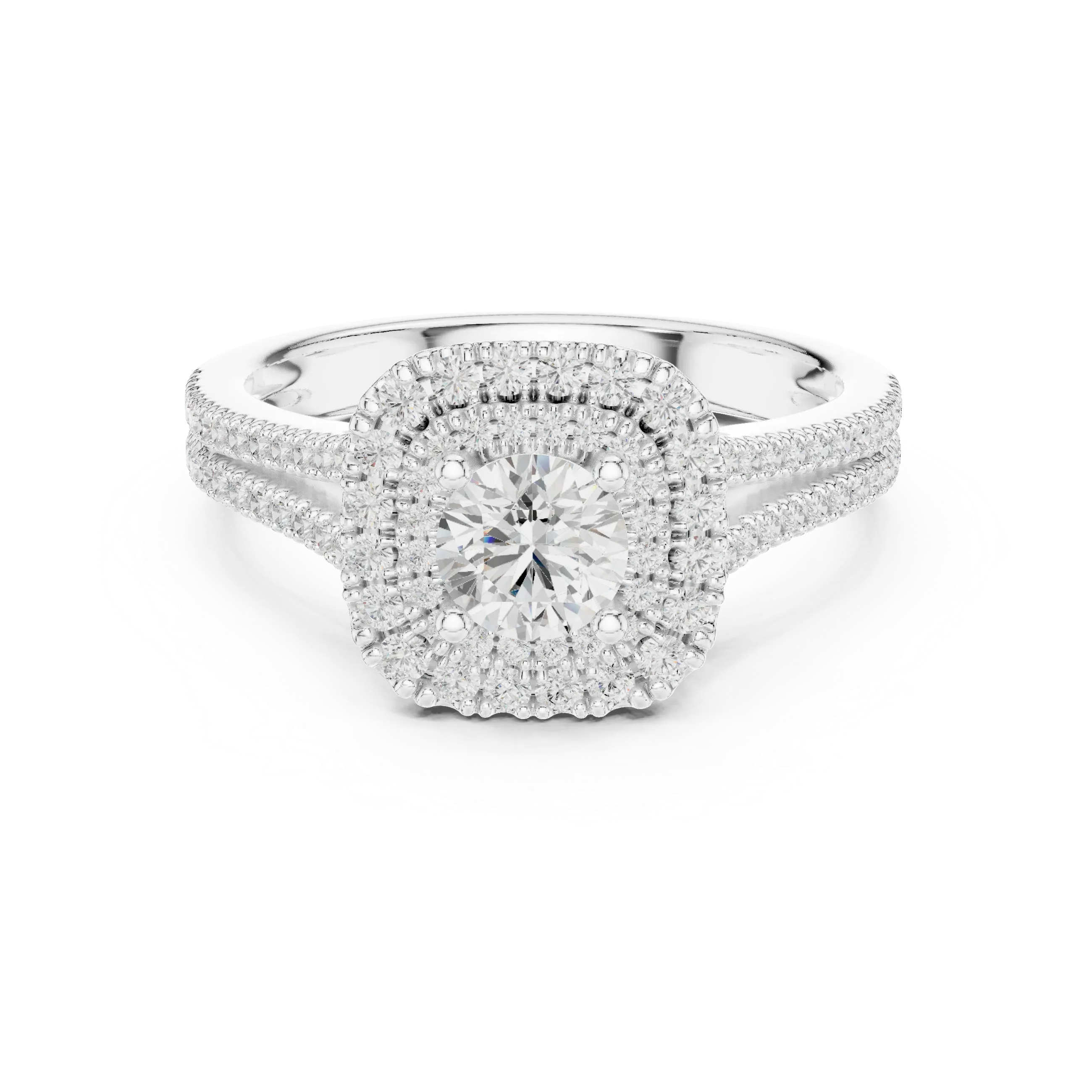 Round VVS Diamond  Wedding Ring F Color