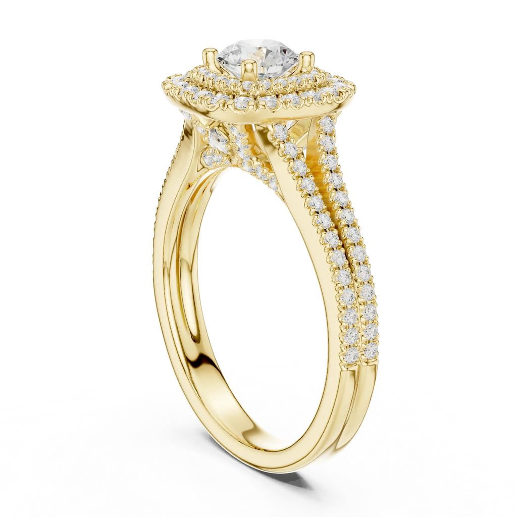 Round VVS Diamond  Wedding Ring F Color