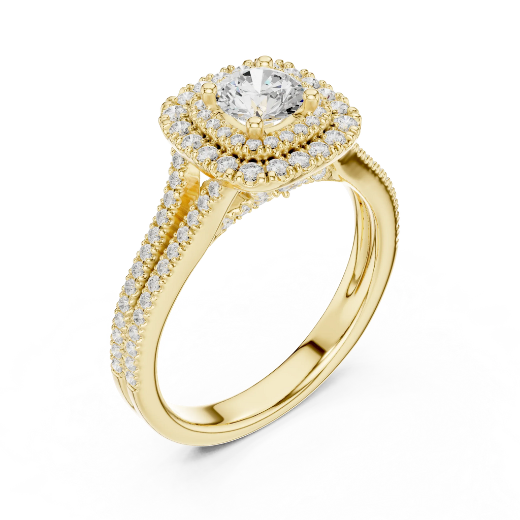 Round VVS Diamond  Wedding Ring F Color