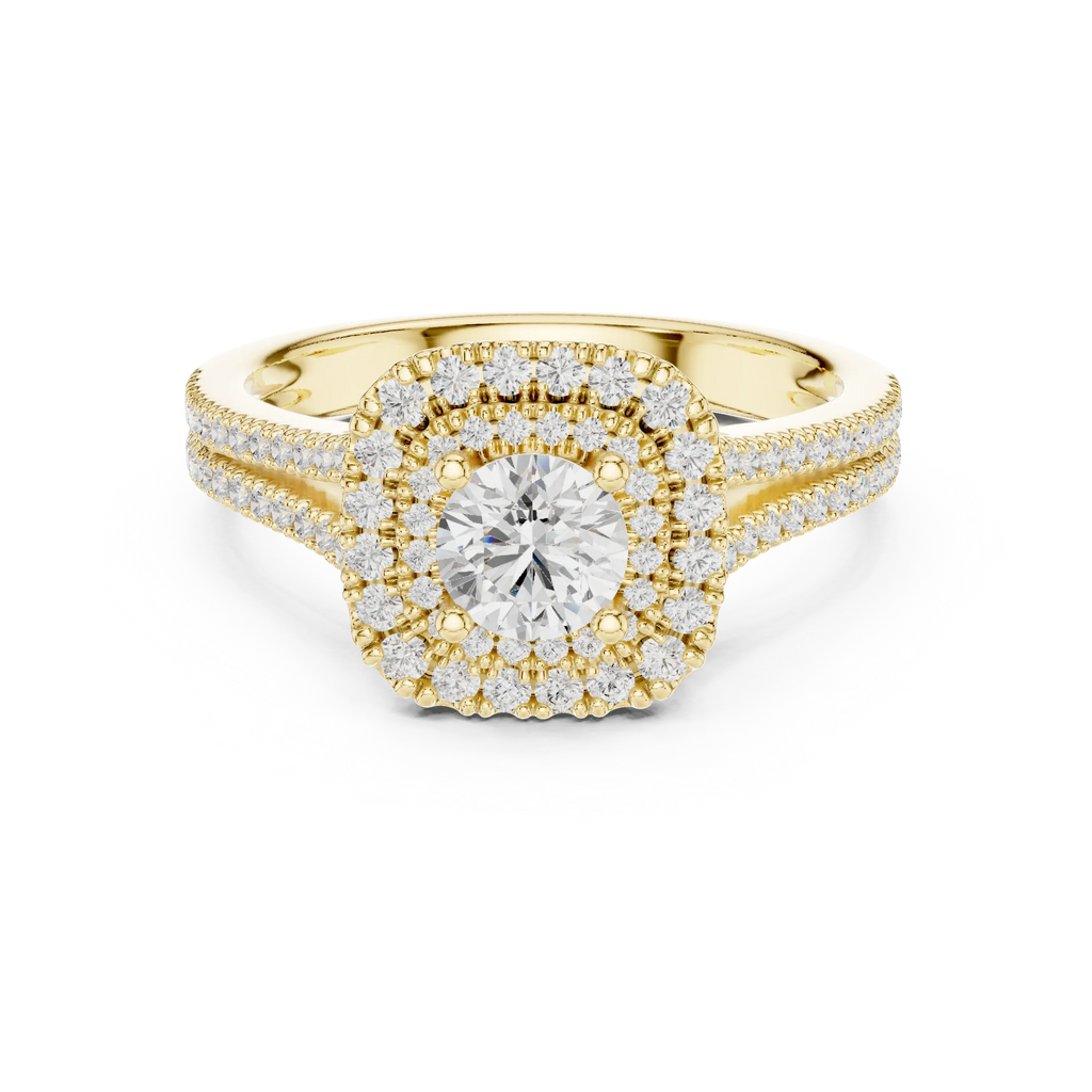Round VVS Diamond  Wedding Ring F Color