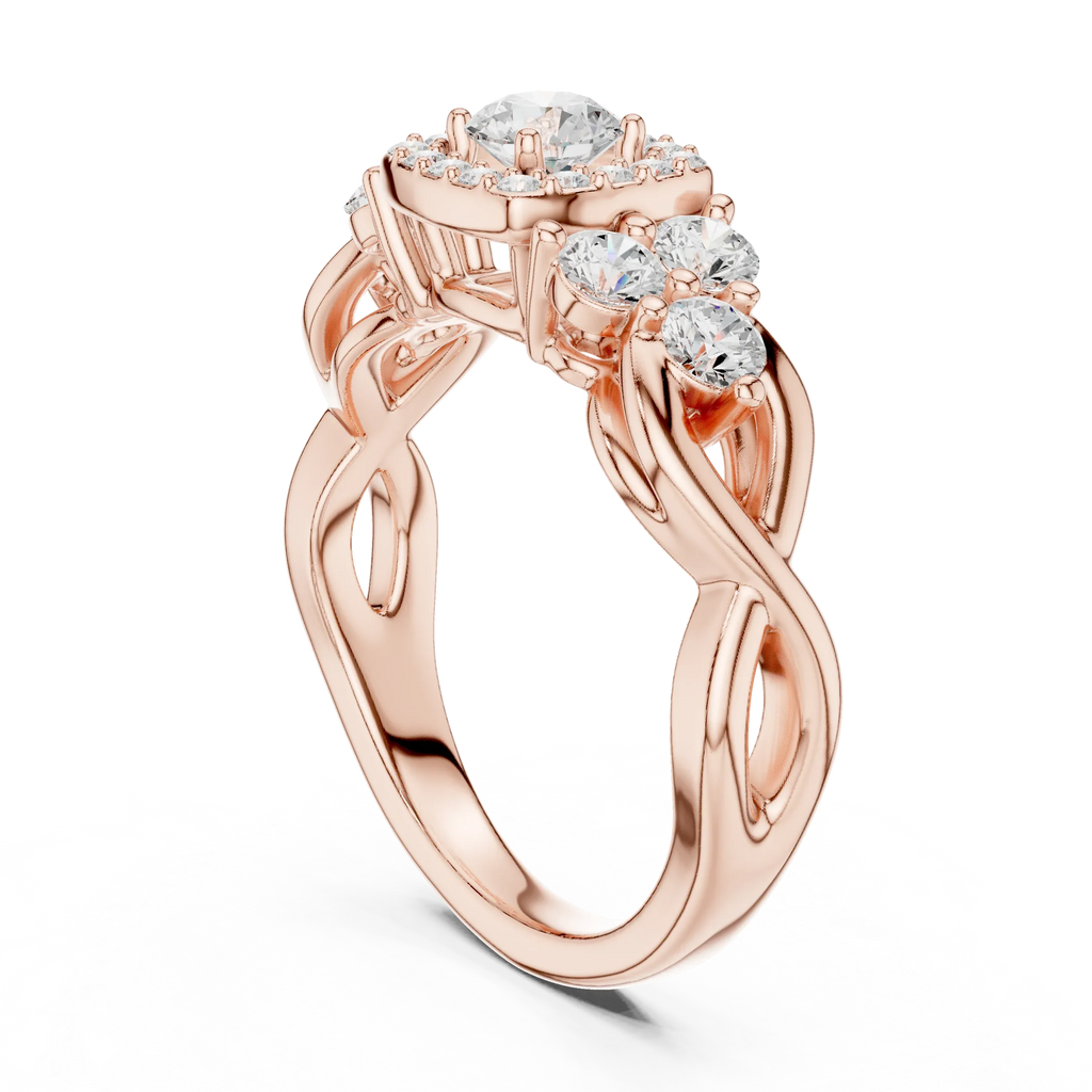 F Color Round Lab Grown Diamond Wedding Ring VVS Clarity