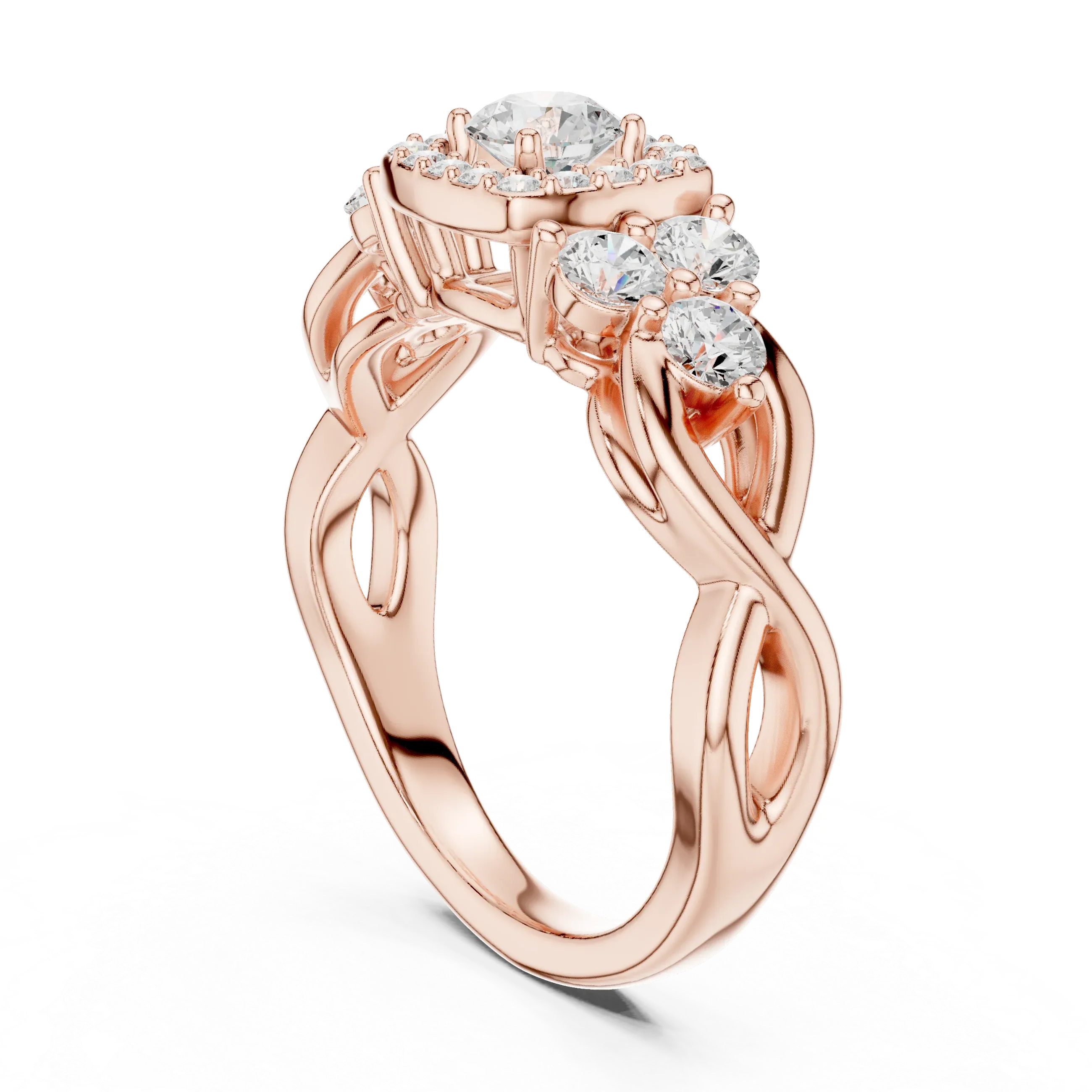 F Color Round Lab Grown Diamond Wedding Ring VVS Clarity