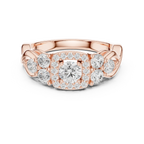 F Color Round Lab Grown Diamond Wedding Ring VVS Clarity