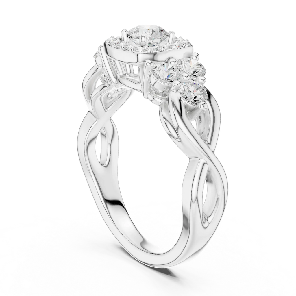 F Color Round Lab Grown Diamond Wedding Ring VVS Clarity