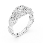 F Color Round Lab Grown Diamond Wedding Ring VVS Clarity
