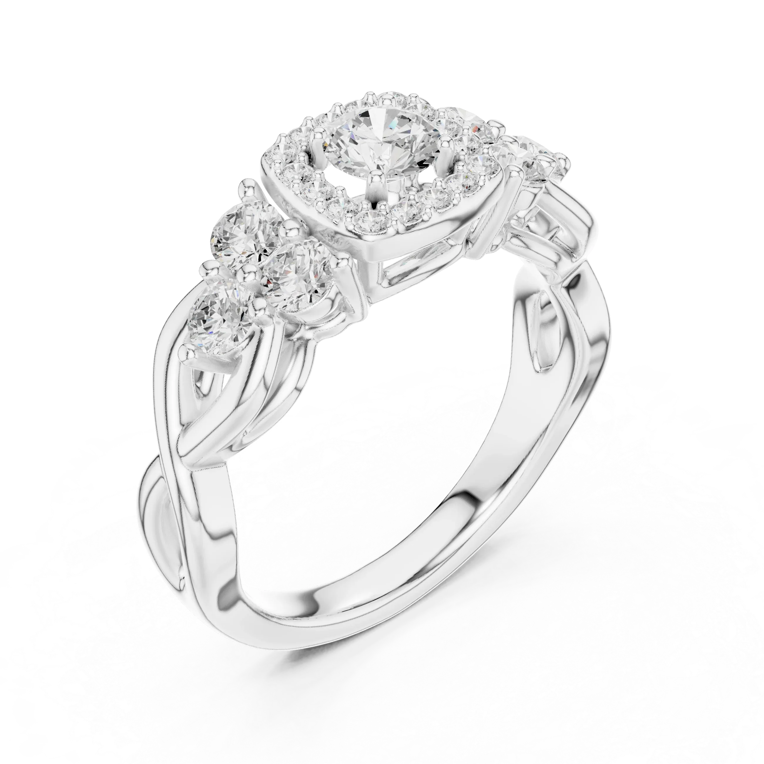 F Color Round Lab Grown Diamond Wedding Ring VVS Clarity