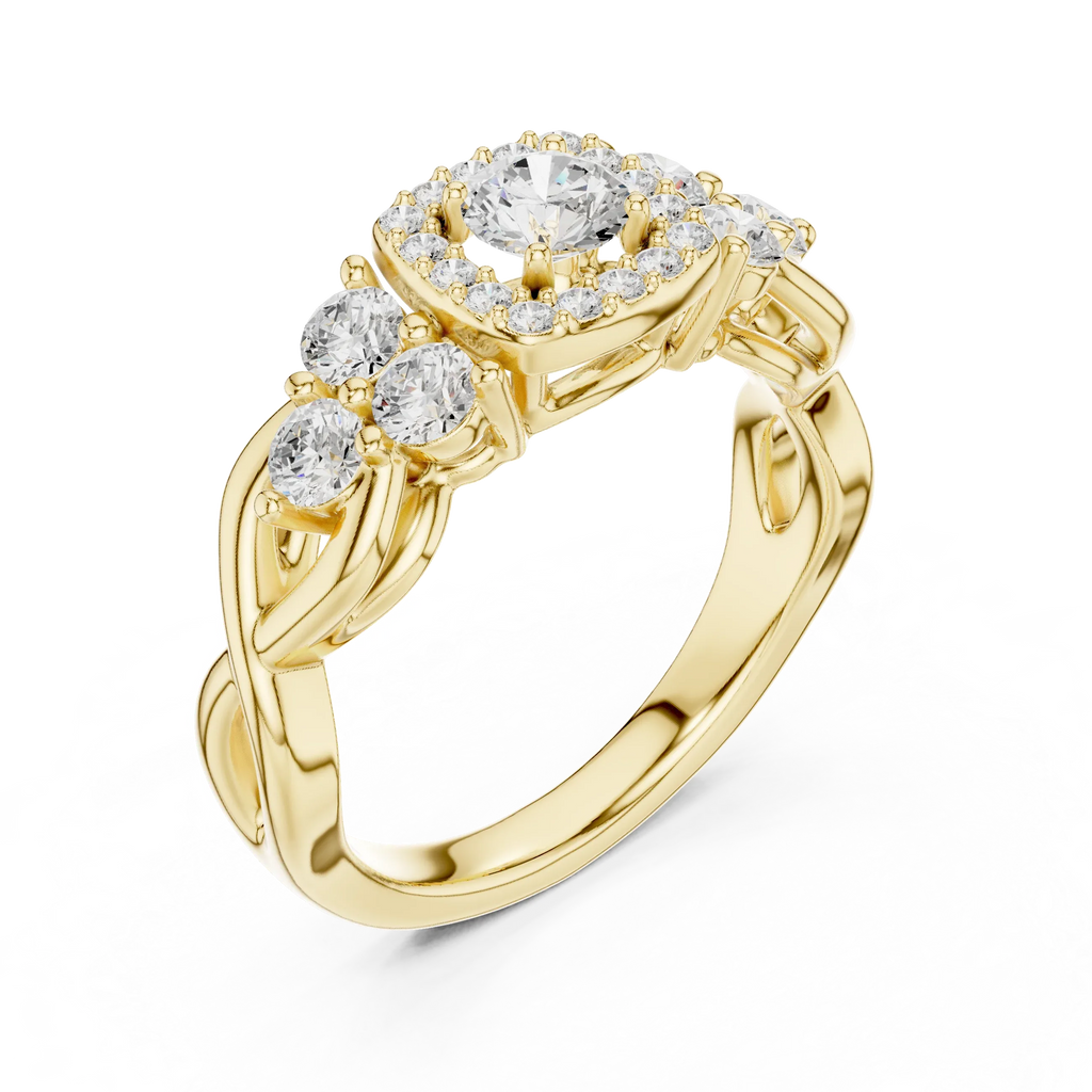 F Color Round Lab Grown Diamond Wedding Ring VVS Clarity