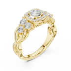 F Color Round Lab Grown Diamond Wedding Ring VVS Clarity