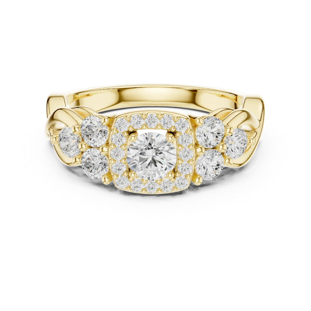 F Color Round Lab Grown Diamond Wedding Ring VVS Clarity