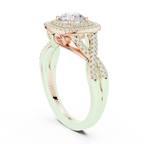 Modern Round Moissanite Engagement Ring with Hidden Detail