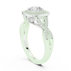 Modern Round Moissanite Engagement Ring with Hidden Detail