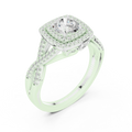 Modern Round Moissanite Engagement Ring with Hidden Detail