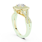Modern Round Moissanite Engagement Ring with Hidden Detail