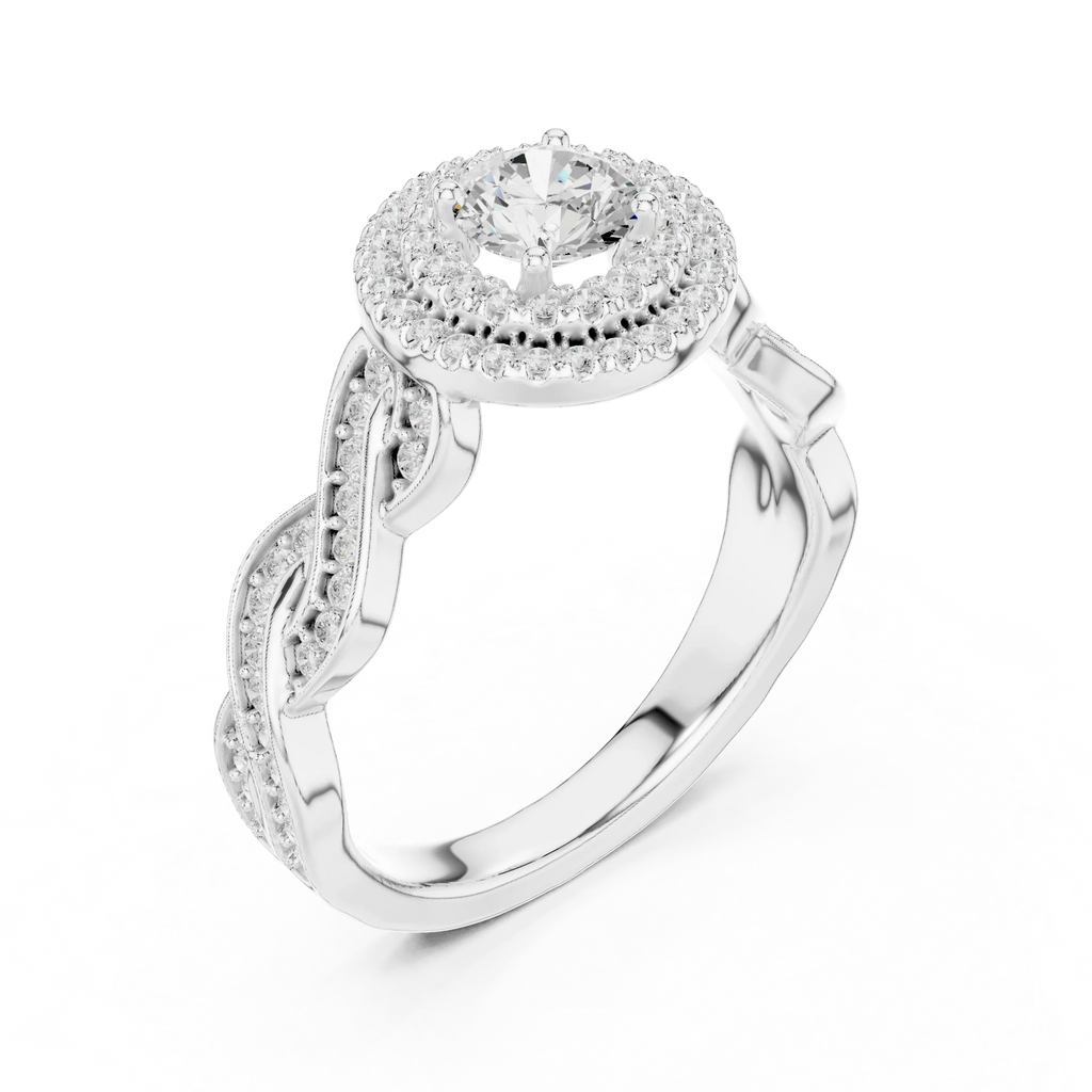 D Color VVS Round Diamond  Wedding Band