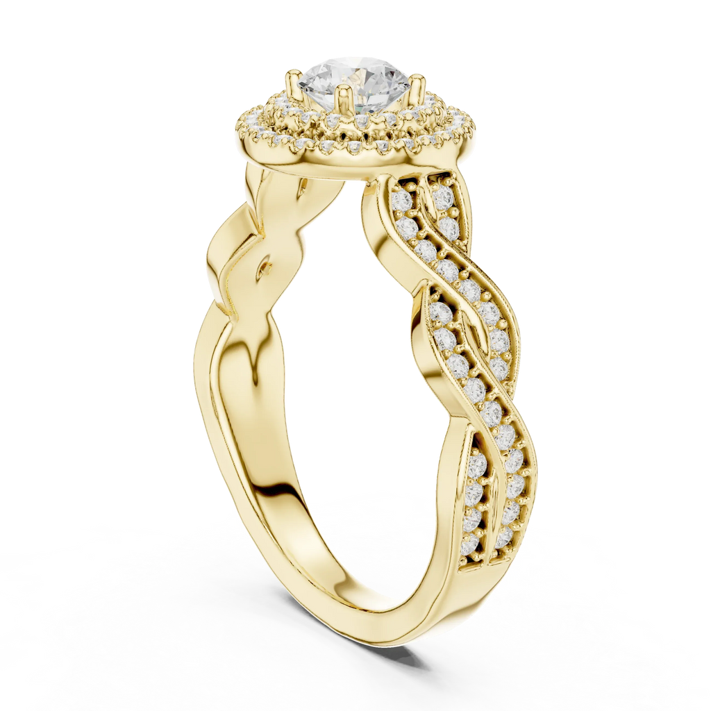 D Color VVS Round Diamond  Wedding Band