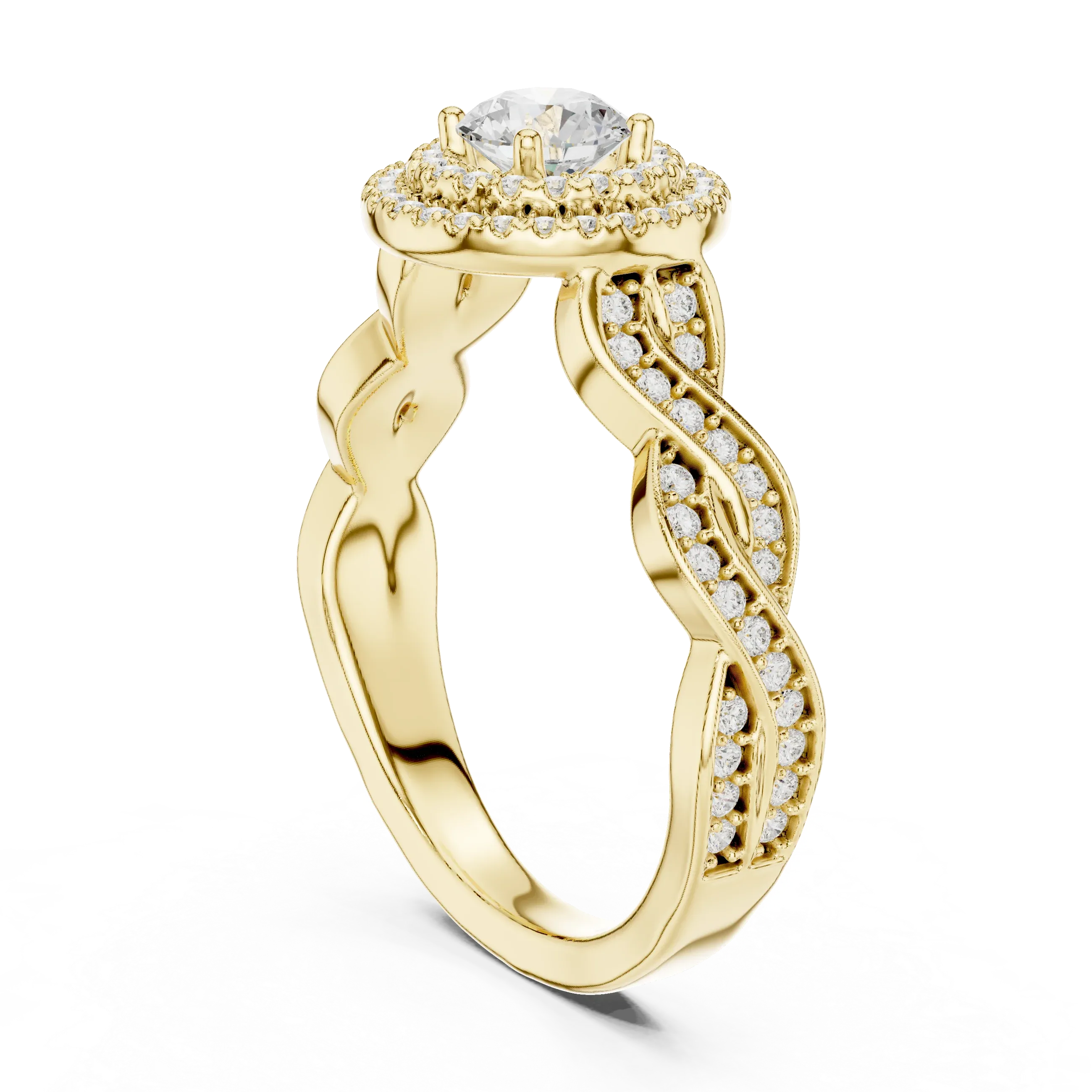 D Color VVS Round Diamond  Wedding Band