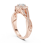 Elegant Round Lab Created Diamond Ring with Under-Halo