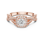 Elegant Round Lab Created Diamond Ring with Under-Halo