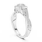 Elegant Round Lab Created Diamond Ring with Under-Halo
