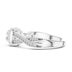 Elegant Round Lab Created Diamond Ring with Under-Halo