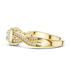 Elegant Round Lab Created Diamond Ring with Under-Halo