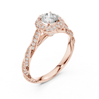 Round Moissanite Cathedral Ring with  VVS1