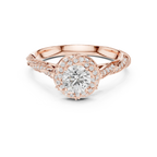 Round Moissanite Cathedral Ring with  VVS1