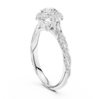 Round Moissanite Cathedral Ring with  VVS1