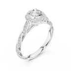 Round Moissanite Cathedral Ring with  VVS1